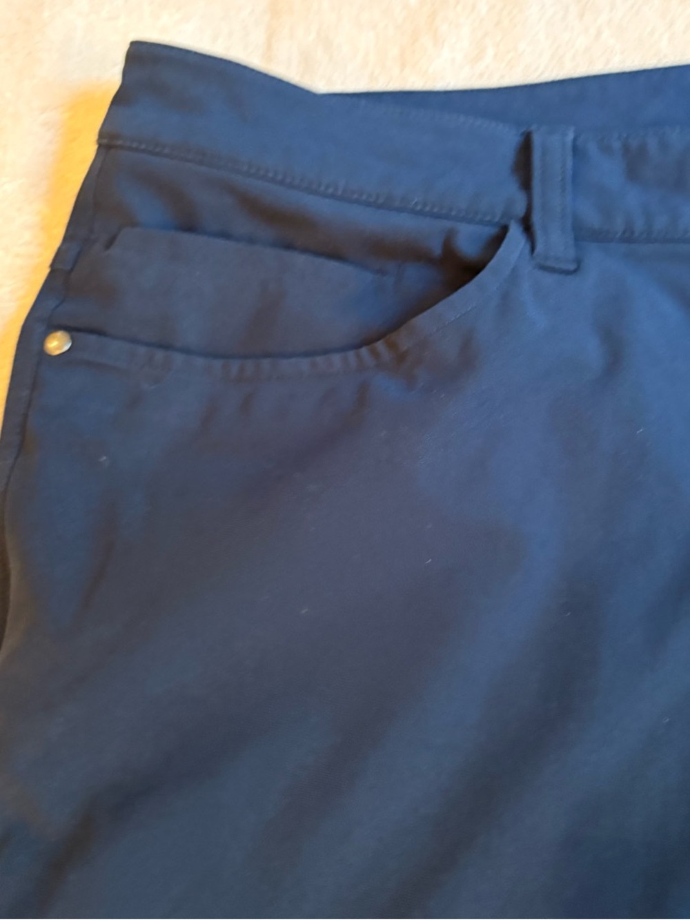 lululemon athletica ABC Navy Blue Men’s 5-Pocket Chinos Sz 33 - Picture 4 of 9